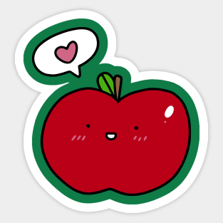 Red Apple Love Sticker